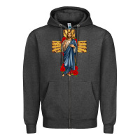 Charcoal Heather jesus christ cross Zipper Hoodie - texasbilliewilder