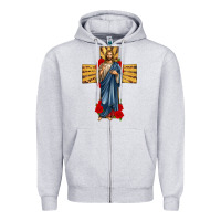 Heather Grey jesus christ cross Zipper Hoodie - texasbilliewilder