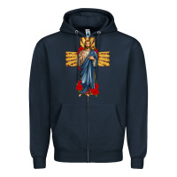 Navy jesus christ cross Zipper Hoodie - texasbilliewilder