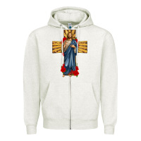 Oatmeal Heather jesus christ cross Zipper Hoodie - texasbilliewilder