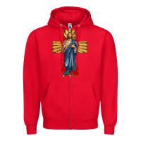 Red jesus christ cross Zipper Hoodie - texasbilliewilder
