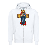 White jesus christ cross Zipper Hoodie - texasbilliewilder