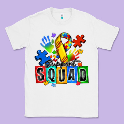 Softball Support Squad Autism Classic Tee Designed By Zillion Design Studio