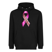 Black Breast Cancer Ribbon Baseball Heavyweight Hoodie - texasbilliewilder