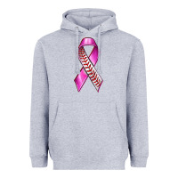Heather Grey Breast Cancer Ribbon Baseball Heavyweight Hoodie - texasbilliewilder