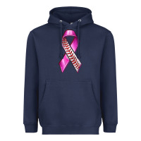 Navy Breast Cancer Ribbon Baseball Heavyweight Hoodie - texasbilliewilder