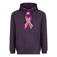 Plum Breast Cancer Ribbon Baseball Heavyweight Hoodie - texasbilliewilder