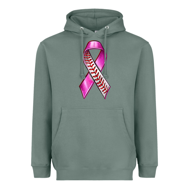 Breast Cancer Ribbon Baseball Heavyweight Hoodie by texasbilliewilder | Teevron