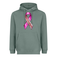 Sage Breast Cancer Ribbon Baseball Heavyweight Hoodie - texasbilliewilder