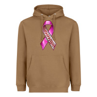 Toasted Coconut Breast Cancer Ribbon Baseball Heavyweight Hoodie - texasbilliewilder