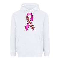 White Breast Cancer Ribbon Baseball Heavyweight Hoodie - texasbilliewilder
