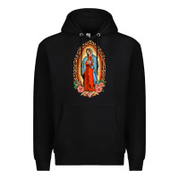 Black our lady of guadalupe leopard and roses Premium Hoodie - BarkalooDesign