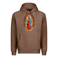 Chestnut our lady of guadalupe leopard and roses Premium Hoodie - BarkalooDesign