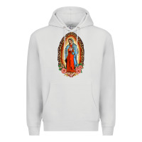 Dove Grey our lady of guadalupe leopard and roses Premium Hoodie - BarkalooDesign