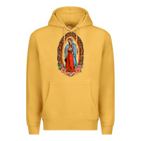 Mustard our lady of guadalupe leopard and roses Premium Hoodie - BarkalooDesign