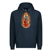 Navy our lady of guadalupe leopard and roses Premium Hoodie - BarkalooDesign