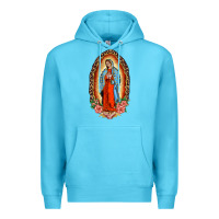 Ocean Blue our lady of guadalupe leopard and roses Premium Hoodie - BarkalooDesign