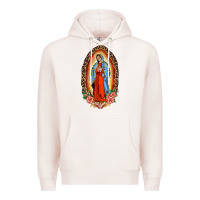 Pale Pink our lady of guadalupe leopard and roses Premium Hoodie - BarkalooDesign