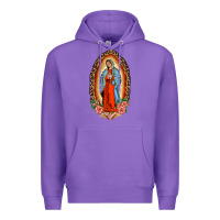 Purple our lady of guadalupe leopard and roses Premium Hoodie - BarkalooDesign