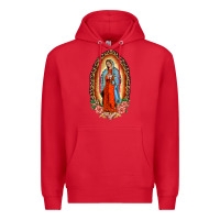 Red our lady of guadalupe leopard and roses Premium Hoodie - BarkalooDesign