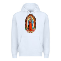 White our lady of guadalupe leopard and roses Premium Hoodie - BarkalooDesign
