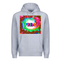 Heather Grey pride Premium Hoodie - AdoDesignShop