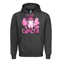 Charcoal Heather tackle cancer halloween ghosts american football Zipper Hoodie - RanaPortraitStore