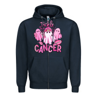 Navy tackle cancer halloween ghosts american football Zipper Hoodie - RanaPortraitStore