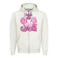 Oatmeal Heather tackle cancer halloween ghosts american football Zipper Hoodie - RanaPortraitStore