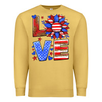 Antique Gold love america sunflower Premium Sweatshirt - HRA Design Shop
