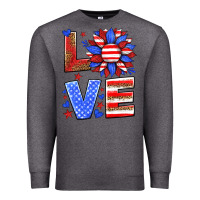 Charcoal Heather love america sunflower Premium Sweatshirt - HRA Design Shop