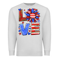Dove Grey love america sunflower Premium Sweatshirt - HRA Design Shop