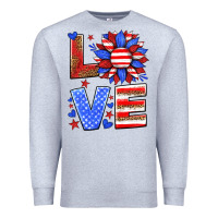 Heather Grey love america sunflower Premium Sweatshirt - HRA Design Shop