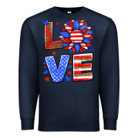 Navy love america sunflower Premium Sweatshirt - HRA Design Shop