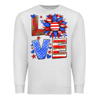 Oatmeal Heather love america sunflower Premium Sweatshirt - HRA Design Shop
