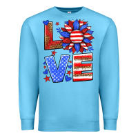 Ocean Blue love america sunflower Premium Sweatshirt - HRA Design Shop