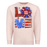 Pale Pink love america sunflower Premium Sweatshirt - HRA Design Shop