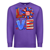Purple love america sunflower Premium Sweatshirt - HRA Design Shop