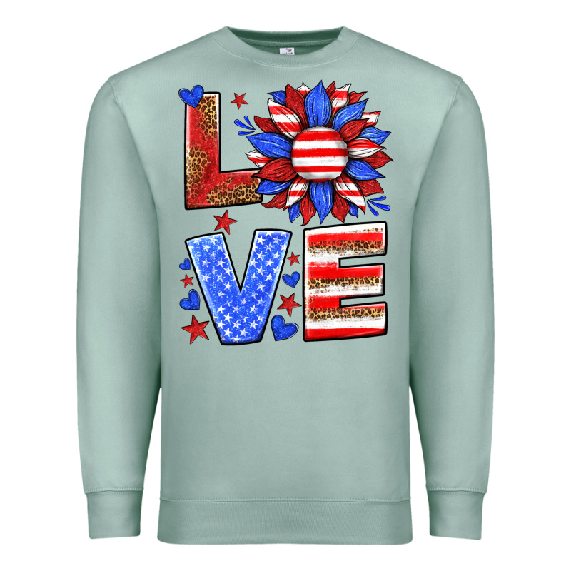 Love America Sunflower Premium Sweatshirt by HRA Design Shop | Teevron