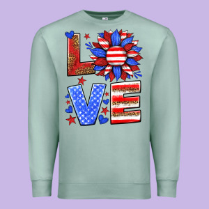Love America Sunflower Premium Sweatshirt Designed By Hra Design Shop