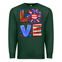 Sports Green love america sunflower Premium Sweatshirt - HRA Design Shop