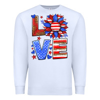 White love america sunflower Premium Sweatshirt - HRA Design Shop