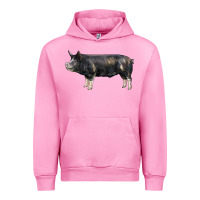 Fuchsia Pink berkshire pig Urban Hoodie - LillyAllenDesigns