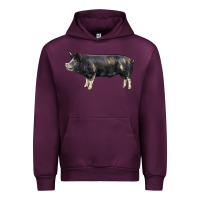 Mauve Wine berkshire pig Urban Hoodie - LillyAllenDesigns