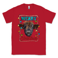 Red Merry Christmas Calf Classic Tee - RanaPortraitStore