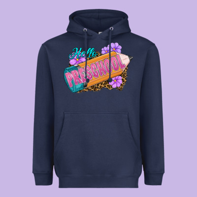 Hello Preschool Heavyweight Hoodie Designed By Ranaportraitstore