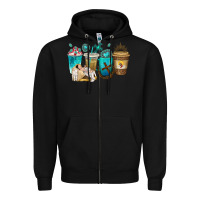 Black jesus coffee cups Zipper Hoodie - texasbilliewilder