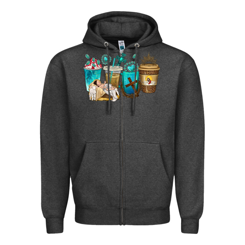 Jesus Coffee Cups Zipper Hoodie by texasbilliewilder | Teevron