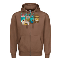 Chestnut jesus coffee cups Zipper Hoodie - texasbilliewilder