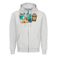 Dove Grey jesus coffee cups Zipper Hoodie - texasbilliewilder